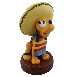 Disney Pluto “It's A Small World" Contemplating Siesta Figurine Grolier VTG 90s